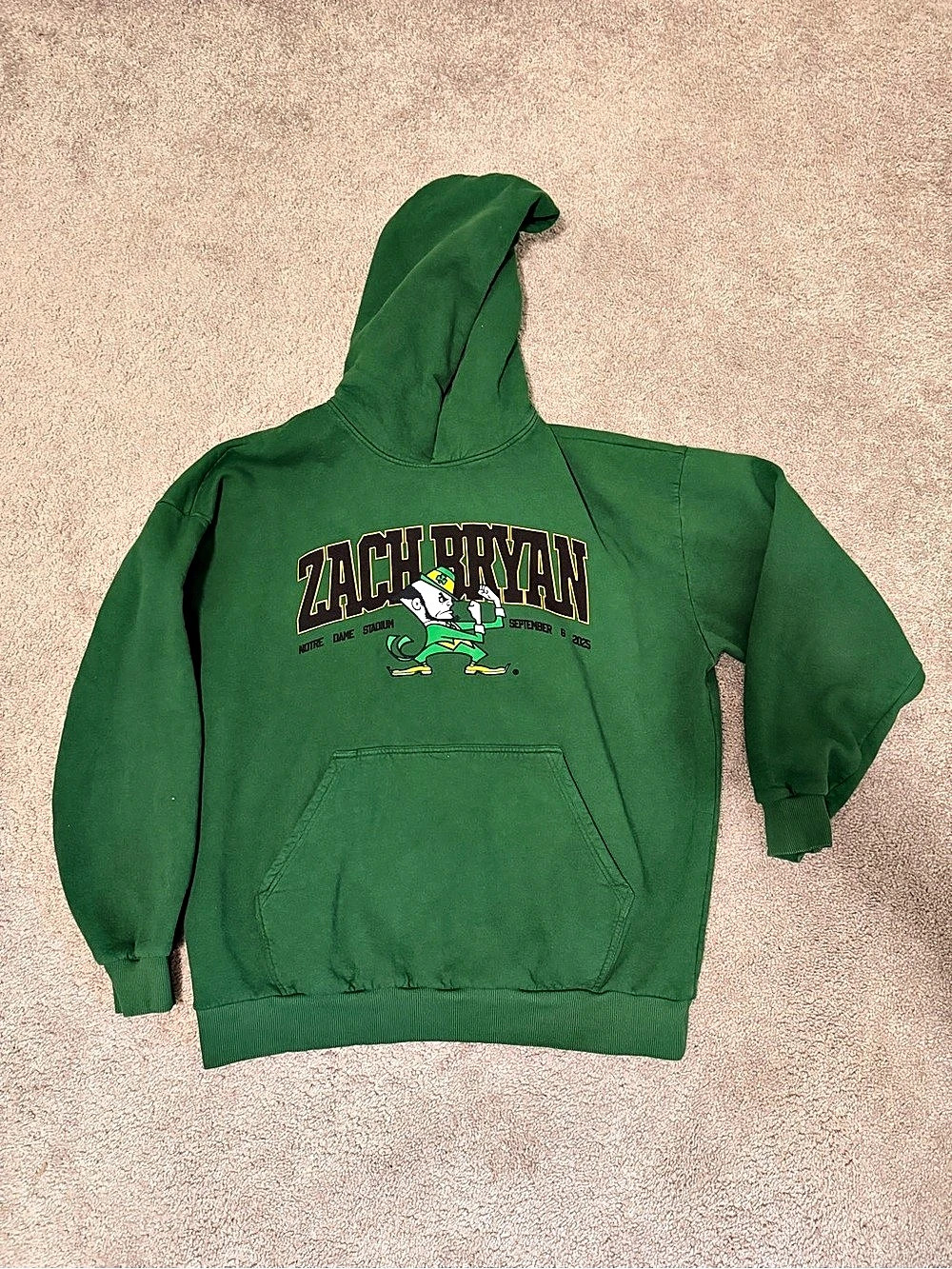 Zach Bryan Official Notre Dame Stadium Event Hoodie 9/6/2025 XXL